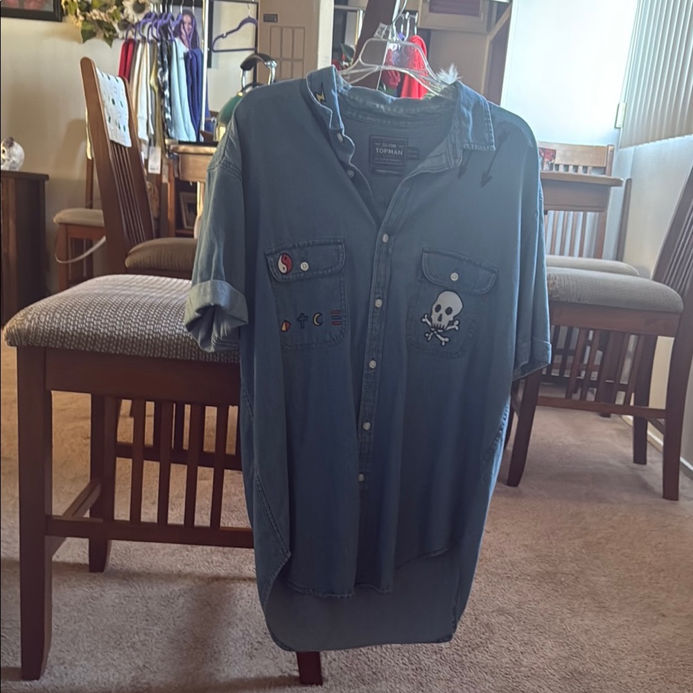 Topman Vintage Oversize Denim Shirt